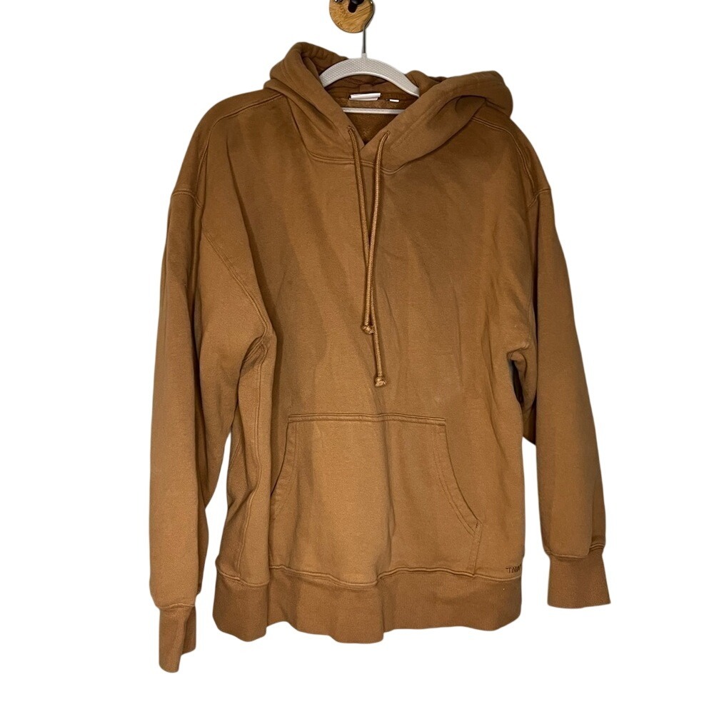 Aritzia TNA Sweatfleece cozy fleece‎ boyfriend fit hoodie in brown